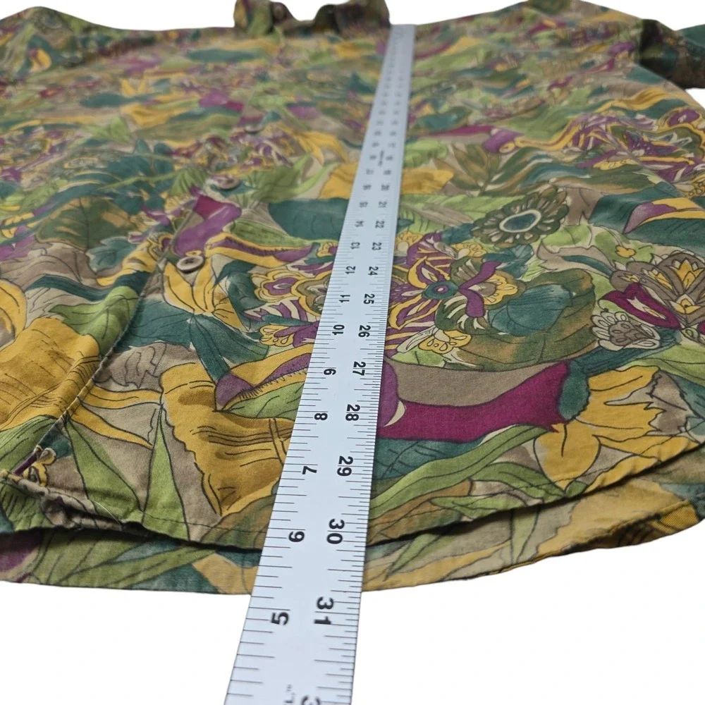 Banana Republic Vintage Safari Travel Toucan Tropical Floral Cotton Shirt Mens M